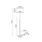 ΔΑΠΕΔΟΥ ΜΑΥΡΟ ΜΕΤΑΛΛΟ ΦΥΣΙΚΟ ΞΥΛΟ ΜΠΕΖ ΥΦΑΣΜΑΤΙΝΟ ΚΑΠΕΛΟ 1XΕ27 H155CM D40CM CLIFF - Image 5