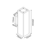 ATTICUS - ΣΠΟΤ ΤΟΙΧΟΥ 2 ΔΕΣΜΕΩΝ ΤΕΤΡΑΓΩΝΟ ΤΣΙΜΕΝΤΕΝΙΟ ΜΑΥΡΟ ΣΥΜΒΑΤΙΚΟ 2xGU10 & LED 7W IP65 Φ75x254mm - Image 2