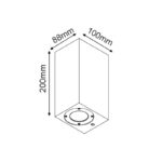 AGNES - ΣΠΟΤ ΤΟΙΧΟΥ ΑΡΧΙΤΕΚΤΟΝΙΚΟΥ ΦΩΤΙΣΜΟΥ ΤΕΤΡΑΓΩΝΟ 2 ΔΕΣΜΕΩΝ ΛΕΥΚΟ ΣΥΜΒΑΤΙΚΟ 1xGU10 & LED 7W IP65 88x100x130mm - Image 2