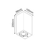 AGNES - ΣΠΟΤ ΤΟΙΧΟΥ ΑΡΧΙΤΕΚΤΟΝΙΚΟΥ ΦΩΤΙΣΜΟΥ ΤΕΤΡΑΓΩΝΟ 2 ΔΕΣΜΕΩΝ ΜΑΥΡΟ ΣΥΜΒΑΤΙΚΟ 1xGU10 & LED 7W IP65 88x100x130mm - Image 2