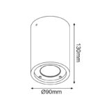 ARETE - ΣΠΟΤ ΤΟΙΧΟΥ ΑΡΧΙΤΕΚΤΟΝΙΚΟΥ ΦΩΤΙΣΜΟΥ ΣΤΡΟΓΓΥΛΟ ΛΕΥΚΟ ΣΥΜΒΑΤΙΚΟ 1xGU10 & LED 7W IP65 Φ90x130mm - Image 2