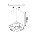 AGNES - ΣΠΟΤ ΤΟΙΧΟΥ ΑΡΧΙΤΕΚΤΟΝΙΚΟΥ ΦΩΤΙΣΜΟΥ ΤΕΤΡΑΓΩΝΟ ΛΕΥΚΟ ΣΥΜΒΑΤΙΚΟ 1xGU10 & LED 7W IP65 Φ90x130mm - Image 2