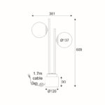 NETTO ΦΩΤΙΣΤΙΚΟ ΕΠΙΤΡΑΠΕΖΙΟ ΜΑΥΡΟ ΜΕΤΑΛΛΙΚΟ ΣΥΜΒΑΤΙΚΟ 2ΧΕ14 IP20 Φ120Χ609mm - Image 3