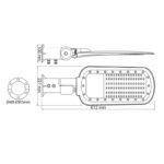 LED ΦΩΤΙΣΤΙΚΟ ΟΔΙΚΟΥ ΓΚΡΙ 230V AC 200W 4000K 27000LM 140x90˚ CLASS I IP66 - Image 3