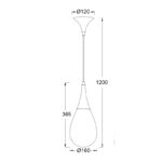 ΜΕΤΑΛΛΙΚΟ ΚΡΕΜΑΣΤΟ Φ/Σ 1ΧΕ14 ΧΑΛΚΙΝΟ ΚΕΧΡΙΜΠΑΡΙ ΓΥΑΛΙ Φ16cm ATENA - Image 4