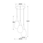 ΜΕΤΑΛ.ΚΡΕΜΑΣΤΟ Φ/Σ 3ΧΕ14 ΡΟΖΕΤ ΧΑΛΚΙΝΟ-ΚΕΧΡΙΜΠΑΡΙ ΓΥΑΛ Φ41cm ATENA - Image 4