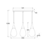 ΜΕΤΑΛ.ΚΡΕΜΑΣΤΟ Φ/Σ 3ΧΕ14 ΡΑΓΑ ΜΑΥΡΟ-ΚΕΧΡΙΜΠΑΡΙ ΓΥΑΛΙ 64Χ16cm ATENA - Image 4