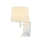 NARKISSOS-ΦΩΤΙΣΤΙΚΟ ΕΠΙΤΟΙΧΟ ΛΕΥΚΟ ΜΕΤΑΛΛΙΚΟ ΜΕ ΚΑΠΕΛΟ ΣΥΜΒΑΤΙΚΟ&LED 3W 3200K 210LM IP20 22X26X34CM