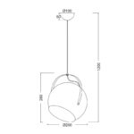 NETTO ΦΩΤΙΣΤΙΚΟ ΚΡΕΜΑΣΤΟ ΓΥΑΛΙΣΤΟ ΧΑΛΚΙΝΟ ΜΕΤΑΛΛΙΚΟ ΣΥΜΒΑΤΙΚΟ 1ΧΕ27 IP20 Φ200Χ1200mm - Image 2