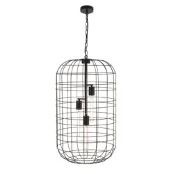 NETTO ΦΩΤΙΣΤΙΚΟ ΚΡΕΜΑΣΤΟ ΜΑΥΡΟ ΜΑΤ ΜΕΤΑΛΛΙΚΟ ΣΥΜΒΑΤΙΚΟ 3ΧΕ27 IP20 Φ430Χ1350mm