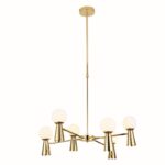 ΚΡΕΜΑΣΤΟ Φ/Σ 6xG9+6xGU10 KIMOLOS ΧΡΥΣΟ ΜΕΤ/ΚΟ + ΛΕΥΚΟ ΓΥΑΛΙ Φ72Χ120CM