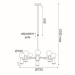 ΚΡΕΜΑΣΤΟ Φ/Σ 6xG9+6xGU10 KIMOLOS ΧΡΥΣΟ ΜΕΤ/ΚΟ + ΛΕΥΚΟ ΓΥΑΛΙ Φ72Χ120CM - Image 6
