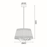 ΚΡΕΜΑΣΤΟ Φ/Σ 1xE27 ANDROS GRASS RATTAN Φ40Χ120CM - Image 3