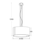 NETTO ΚΡΕΜΑΣΤΟ ΓΥΑΛΙΝΟ Φ450ΜM ΣΥΜΒΑΤΙΚΟ 3XE27 - Image 2