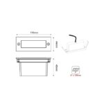 LED STEP LUMINAIRE 110X44 R 2W 3000K 90Lm 230V IP54 RA80 - Image 4