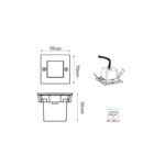 LED STEP LUMINAIRE 70X70 R 2W 6000K 100Lm 230V IP54 RA80 - Image 4