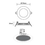 LED ΠΑΝΕΛ ΧΩΝΕΥΤΟ 230V AC 12W 3000K 1040LM Ra80 Φ170mm ΛΕΥΚΟ ΣΤΡΟΓΓΥΛΟ - Image 3