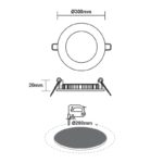 LED ΠΑΝΕΛ ΧΩΝΕΥΤΟ 230V AC 23W 3000K 2050LM Ra80 Φ298mm ΛΕΥΚΟ ΣΤΡΟΓΓΥΛΟ - Image 3