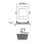 LED ΠΑΝΕΛ ΧΩΝΕΥΤΟ 230V AC 23W 4000K 2120LM Ra80 Φ300mm ΛΕΥΚΟ ΤΕΤΡΑΓΩΝΟ - Image 2