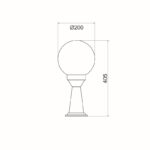 ΦΩΤΙΣΤΙΚΟ ΦΑΝΑΡΙ ΚΗΠΧΟΥ ΠΛΑΣΤΙΚΟ ΜΑΥΡΟ ΣΥΜΒΑΤΙΚΟ 1xE27 & LED 10W IP44 Φ200x405mm - Image 3