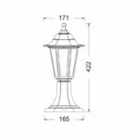 ΦΩΤΙΣΤΙΚΟ ΦΑΝΑΡΙ ΚΗΠΟΥ ΤΕΤΡΑΓΩΝΟ ΠΛΑΣΤΙΚΟ PC ΛΕΥΚΟ ΣΥΜΒΑΤΙΚΟ 1xE27 & LED 10W IP44 165x171x422mm - Image 3