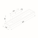 AELIA-ΦΩΤΙΣΤΙΚΟ ΕΠΙΤΟΙΧΟ ΜΑΥΡΟ ΜΕΤΑΛΛΙΚΟ LED SMD 12W 3000Κ 780LM IP20 400Χ120Χ80ΜΜ - Image 3