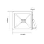 LED SMD ΠΡΟΒΟΛΕΑΣ 230V AC 50W ΜΠΛΕ IP66 ΜΑΥΡΟ - Image 2