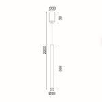 ΚΡΕΜΑΣΤΟ Φ/Σ LED 5W 3000K 400LM FINO  ΧΡΥΣΟ ΜΕΤ/ΚΟ IP20 D3XD5,3XH220CM - Image 6