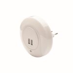 LED ΛΑΜΠΑΚΙ ΝΥΚΤΟΣ 1W 4000K ΜΕ 2 USB ΘΥΡΕΣ, ΔΙΑΚΟΠΤΗ ON/OFF K AUTO MODE, ΛΕΥΚΟ ΠΛΑΣΤΙΚΟ 230V IP20 - Image 4