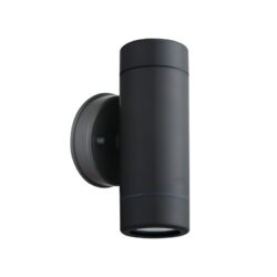 ΣΠΟΤ ΤΟΙΧΟΥ 2 ΔΕΣΜΕΩΝ ΣΚΟΥΡΟ ΓΚΡΙ ΣΥΜΒΑΤΙΚΟ 2xGU10 & LED 3W IP65 60x80x170mm