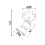 ΕΠΙΤΟΙΧΟ Φ/Σ 1ΧGU10 ΣΑΤΙΝΕ ΜΠΡΟΝΖΕ ΜΕΤΑΛΛΙΚΟ 8X8X14CM BRULEE - Image 4