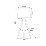 NETTO ΦΩΤΙΣΤΙΚΟ ΚΡΕΜΑΣΤΟ ΛΕΥΚΟ ΞΥΛΙΝΟ ΣΥΜΒΑΤΙΚΟ 1ΧΕ27 IP20 Φ250Χ650mm - Image 2