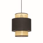 ΚΡΕΜΑΣΤΟ Φ/Σ 1ΧΕ27 NISYROS ΜΑΥΡΟ ΥΦΑΣΜΑ+ΨΑΘΑ ΡΑΤΑΝ D30XH150CM