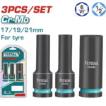 TOTAL ΕΠΑΓΓ. ΣΕΤ ΚΑΡΥΔΑΚΙΑ ΑΕΡΟΣ ΜΑΥΡΑ ΜΑΚΡΙΑ ΕΞΑΓΩΝΑ 1/2" 3 ΤΕΜ (THKISD12042L)