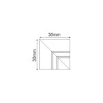 ΜΑΥΡΗ ΕΣΩΤΕΡΙΚΗ ΓΩΝΙΑ 90° ΣΥΝΔΕΣΜΟΣ ΓΙΑ ΜΙΝΙ ΜΑΓΝΗΤΙΚΗ ΡΑΓΑ TRIMLESS - Image 2