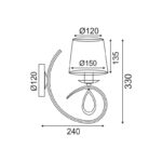 ΕΠΙΤΟΙΧ. Φ/Σ 1ΧΕ14 ΜΕΤΑΛ ΧΡΥΣΟΧΑΛΚΙΝΟ+ΜΑΥΡΟ ΑΜΠΑΖ.15Χ24Χ33CM BASILICO - Image 4