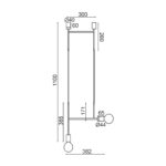 NETTO ΦΩΤΙΣΤΙΚΟ ΚΡΕΜΑΣΤΟ ΜΑΥΡΟ ΜΑΤ ΜΕΤΑΛΛΙΚΟ ΣΥΜΒΑΤΙΚΟ 2ΧΕ27 IP20 382Χ1100mm - Image 2