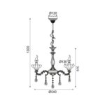 ΚΡΕΜΑΣΤΟ Φ/Σ 5ΧΕ14 ΜΕΤΑΛΛΙΚΟ ΜΠΡΟΝΖΕ+ΚΡΥΣΤΑΛΛΟ Φ54ΧΗ130CM SARTO - Image 4