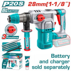 TOTAL ΕΠΑΓΓ. ΠΝΕΥΜΑΤΙΚΟ ΠΙΣΤΟΛΕΤΟ ΜΠΑΤ. Li-ion 20V / 28mm ΧΩΡΙΣ ΜΠΑΤΑΡΙΑ & ΦΟΡΤΙΣΤΗ (TRHLI20286)