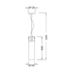 NETTO ΦΩΤΙΣΤΙΚΟ ΚΡΕΜΑΣΤΟ ΑΠΟΧΡΩΣΗ ΞΥΛΟΥ ΜΕΤΑΛΛΙΚΟ ΣΥΜΒΑΤΙΚΟ 1ΧGU10 IP20 Φ100Χ1200mm - Image 3