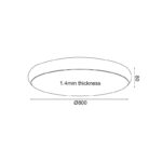 NETTO ΦΩΤΙΣΤΙΚΟ ΟΡΟΦΗΣ ΛΕΥΚΟ ΜΑΤ ΜΕΤΑΛΛΙΚΟ LED 70W 3000K 5600Lm IP20 Φ800Χ80MM - Image 2