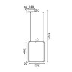 NETTO ΦΩΤΙΣΤΙΚΟ ΚΡΕΜΑΣΤΟ ΛΕΥΚΟ ΜΑΤ ΜΕΤΑΛΛΙΚΟ LED 19W 3000K 1820Lm IP20 362Χ1520MM - Image 2