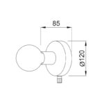 NETTO ΦΩΤΙΣΤΙΚΟ ΕΠΙΤΟΙΧΟ ΓΥΑΛΙΣΤΟ ΜΑΥΡΟ ΜΕΤΑΛΛΙΚΟ ΣΥΜΒΑΤΙΚΟ 1ΧΕ27 Φ120Χ85mm - Image 2