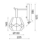 NETTO ΦΩΤΙΣΤΙΚΟ ΕΠΙΤΟΙΧΟ ΜΑΥΡΟ ΜΑΤ ΓΥΑΛΙΝΟ ΣΥΜΒΑΤΙΚΟ 1ΧΕ27 IP20 225Χ325mm - Image 2