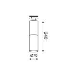 NETTO ΦΩΤΙΣΤΙΚΟ ΟΡΟΦΗΣ ΛΕΥΚΟ ΜΑΤ ΜΕΤΑΛΛΙΚΟ ΣΥΜΒΑΤΙΚΟ 1ΧGU10 IP20 Φ70Χ240mm - Image 2