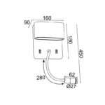 PRIAMUS-ΦΩΤΙΣΤΙΚΟ ΕΠΙΤΟΙΧΟ ΑΜΜΩΔΕΣ ΛΕΥΚΟ ΜΕΤΑΛΛΙΚΟ LED 8W 3000K 640LM IP20 16Χ9Χ45CM - Image 2