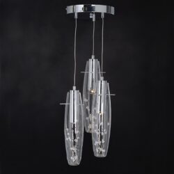 NETTO ΦΩΤΙΣΤΙΚΟ ΚΡΕΜΑΣΤΟ ΧΡΩΜΙΟ ΜΕΤΑΛΛΙΚΟ LED 9W 3000K 360Lm IP20 Φ300Χ1000mm