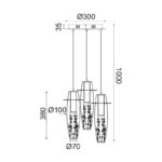 NETTO ΦΩΤΙΣΤΙΚΟ ΚΡΕΜΑΣΤΟ ΧΡΩΜΙΟ ΜΕΤΑΛΛΙΚΟ LED 9W 3000K 360Lm IP20 Φ300Χ1000mm - Image 2