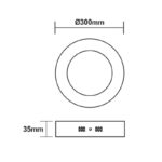 LED ΠΑΝΕΛ ΟΡΟΦΗΣ ΛΕΥΚΟ ΣΤΡΟΓΓΥΛΟ 230V AC 23W 6500K 2120LM Ra80 Φ285mm - Image 5