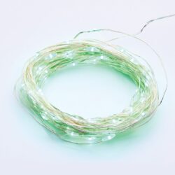 ΛΑΜΠΑΚΙΑ 100 LED 1.8W ΣΕ ΣΕΙΡΑ ΘΕΡΜΟ ΛΕΥΚΟ ΚΑΟΥΤΣΟΥΚ ΠΡΑΣΙΝΟ ΑΣΗΜΙ ΑΝΑ 10mm ΑΝΤΑΠΤΟΡΑ 3VDC ΜΕ 8 ΠΡΟΓΡΑΜΜΑΤΑ & ΚΑΛΩΔΙΟ ΧΑΛΚΟΥ 3m IP44
